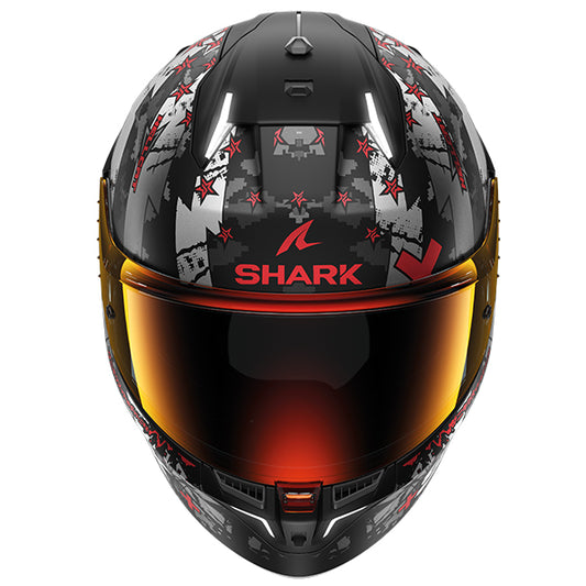 Shark Skwal I3 Hellcat Helmet MAT KUR - Matt Black / Chrome / Red