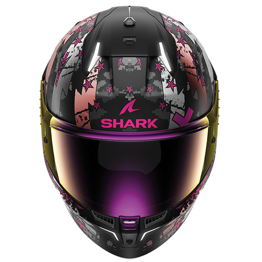 Shark Skwal I3 Hellcat Helmet MAT KUV - Matt Black / Chrome / Violet