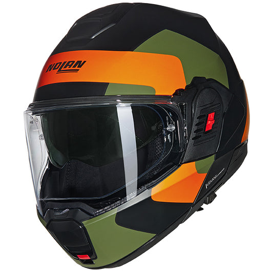 Nolan N120-1 Omocromo 345 Helmet - Green / Orange / Black
