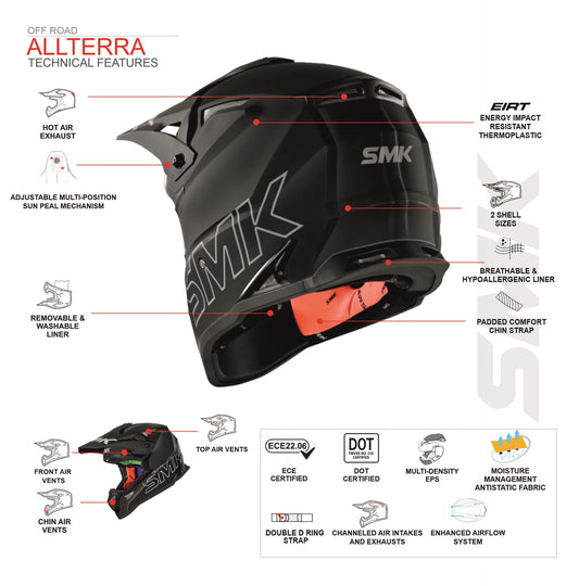 SMK Allterra X-Sprint Helmet MA627 - Matt Grey