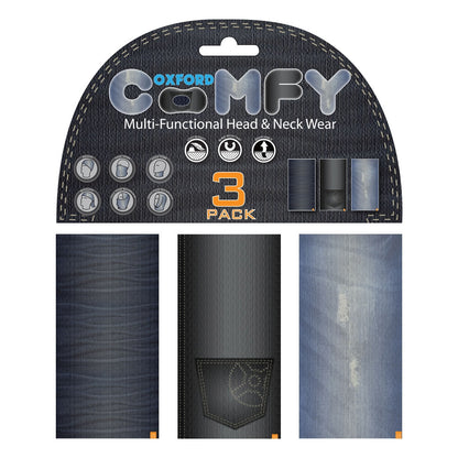 Oxford Comfy Neck Tube 3 Pack - Jeans