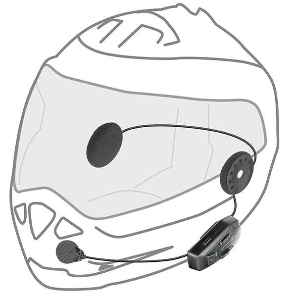 Interphone UCOM7R Bluetooth Intercom fitted to full face helmet