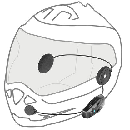 Interphone UCOM7R Bluetooth Intercom fitted to full face helmet