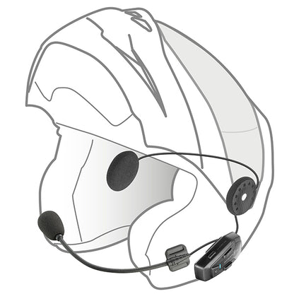 Interphone UCOM7R Bluetooth Intercom fitted to flip front helmet