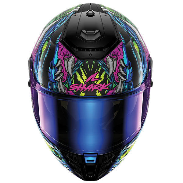 Shark Spartan RS Shaytan Helmet KGV - Black / Green / Violet
