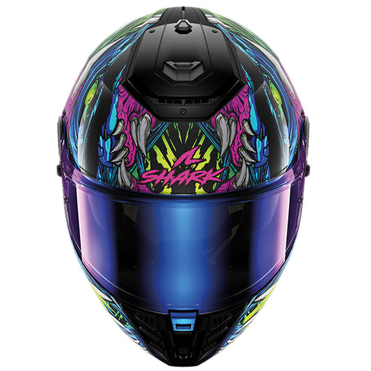 Shark Spartan RS Shaytan Helmet KGV - Black / Green / Violet
