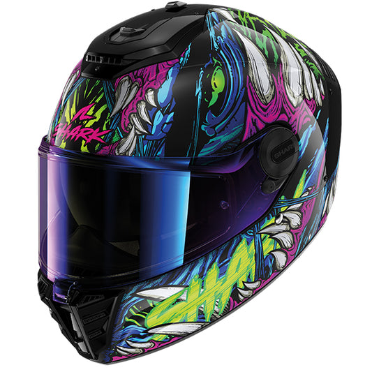 Shark Spartan RS Shaytan Helmet KGV - Black / Green / Violet