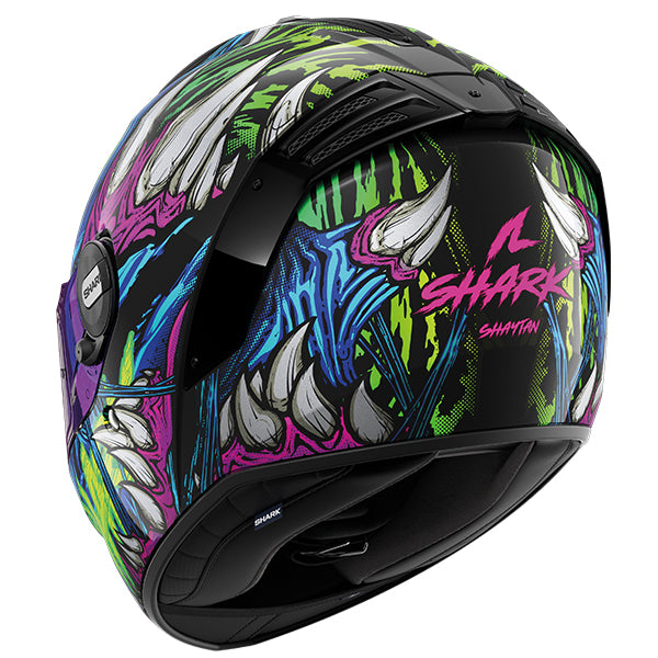 Shark Spartan RS Shaytan Helmet KGV - Black / Green / Violet