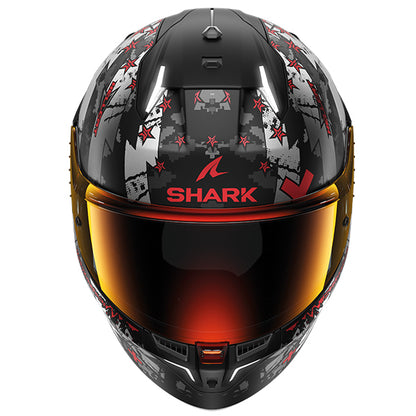 Shark Skwal I3 Hellcat Helmet MAT KUR - Matt Black / Chrome / Red