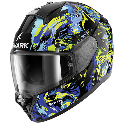 Shark Ridill 2 Raging Beast Helmet - Black / Blue / Green KBG