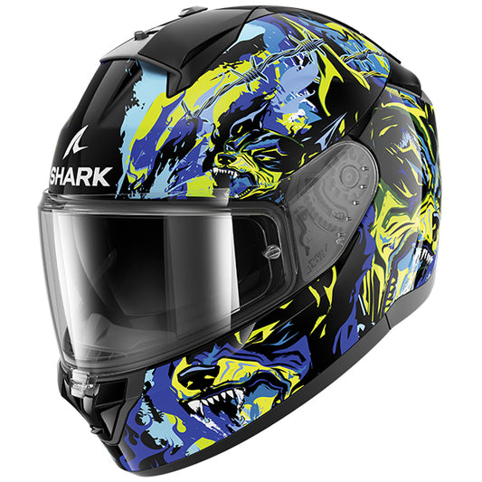 Shark Ridill 2 Raging Beast Helmet - Black / Blue / Green KBG