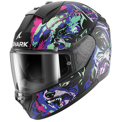 Shark Ridill 2 Raging Beast Helmet - Matt Black / Green MAT KVG