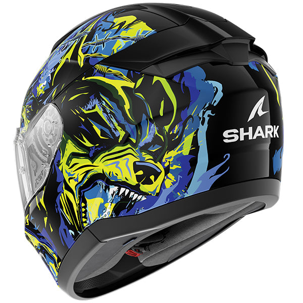 Shark Ridill 2 Raging Beast Helmet - Black / Blue / Green KBG