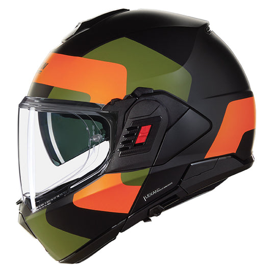 Nolan N120-1 Omocromo 345 Helmet - Green / Orange / Black