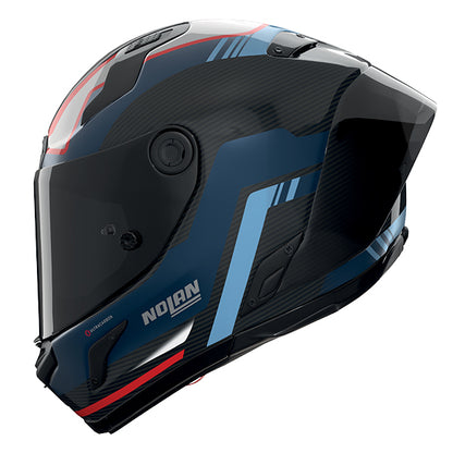 Nolan X-804 RS Piega 366 Helmet - Carbon / Blue / Red