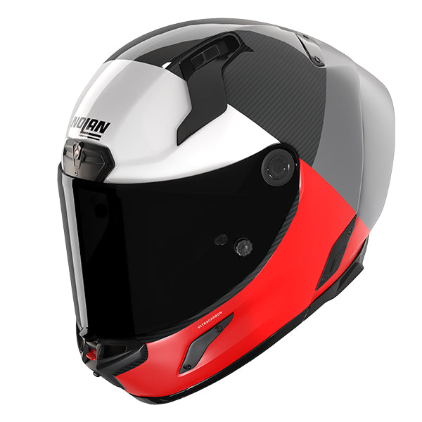Nolan X-804 RS Blocco 369 Helmet - Carbon / Grey / Red