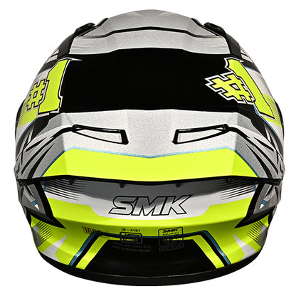 SMK Stellar Sport Uno Helmet GL214 - White / Yellow