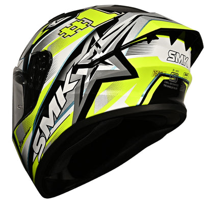 SMK Stellar Sport Uno Helmet GL214 - White / Yellow