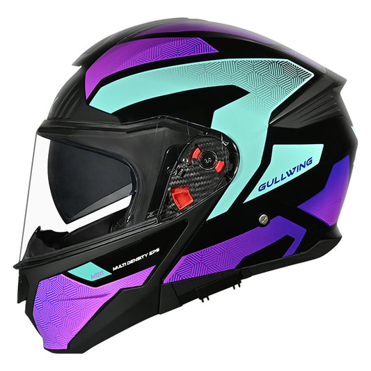 SMK Gullwing V2 Sonic Helmet GL295 - Black / Purple / Green