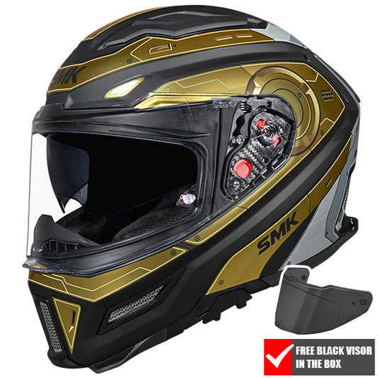 SMK Agnar Cyborg Helmet MA267 - Matt Black / Gold / Grey