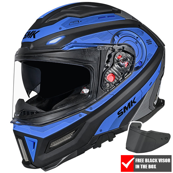 SMK Agnar Cyborg Helmet MA265 - Matt Black / Blue