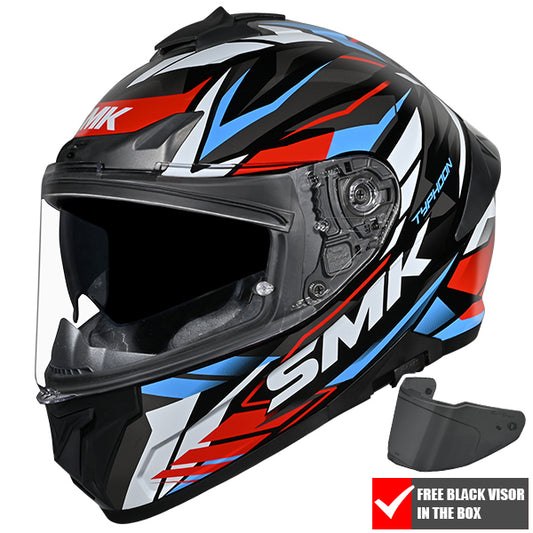 SMK Typhoon Rival Helmet GL213 - Black / Red / Blue