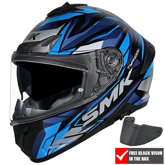 SMK Typhoon Rival Helmet GL256 - Black / Blue