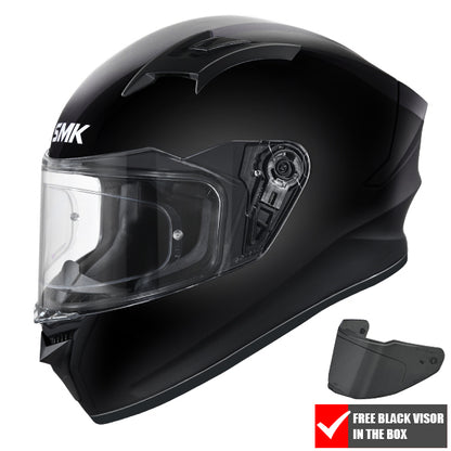 SMK Stellar Unicolour Helmet GL200 - Black