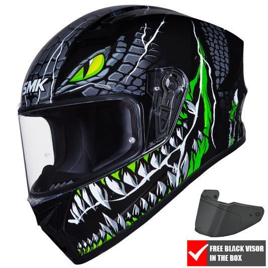 SMK Stellar Taotei Helmet GL268 - Black / Green