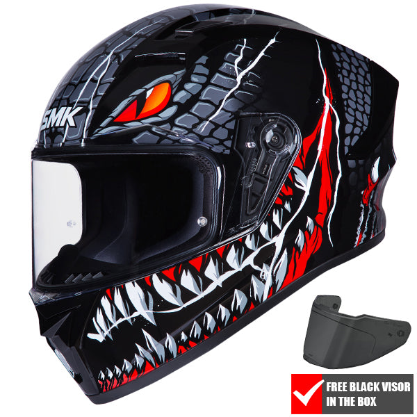 SMK Stellar Taotei Helmet GL263 - Black / Red