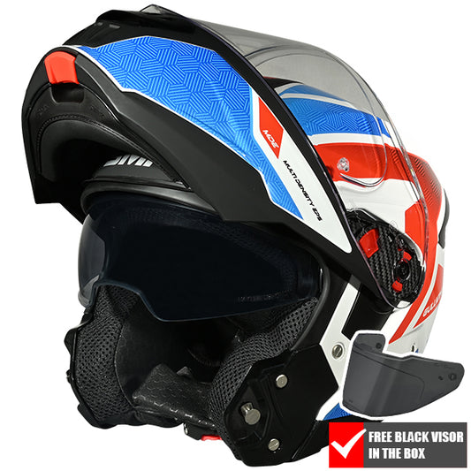SMK Gullwing V2 Sonic Helmet GL153 - White / Blue / Red