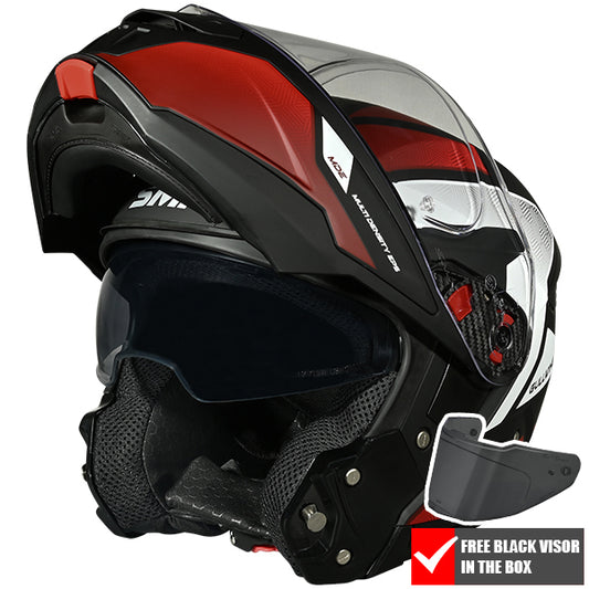 SMK Gullwing V2 Sonic Helmet MA231 - Matt Black / Red / White