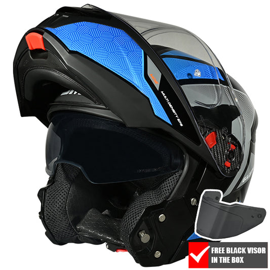 SMK Gullwing V2 Sonic Helmet GL256 - Black / Blue
