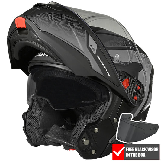 SMK Gullwing V2 Sonic Helmet MA266 - Matt Black / Grey