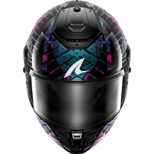 Shark Spartan RS Reptaia Helmet KBX - Black / Blue / Glitter