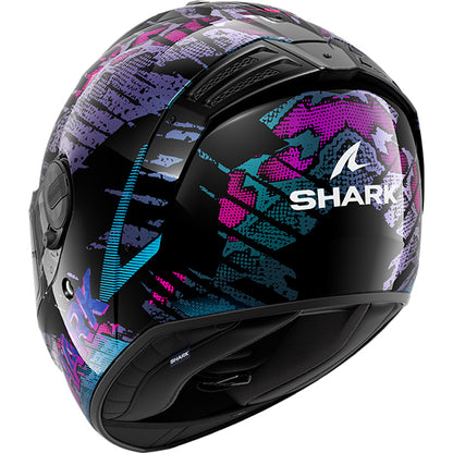 Shark Spartan RS Reptaia Helmet KBX - Black / Blue / Glitter