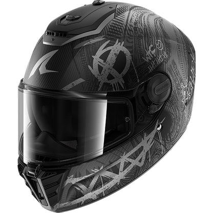 Shark Spartan RS Carbon Shiever Helmet MAT DAS - Carbon / Anthracite / Silver