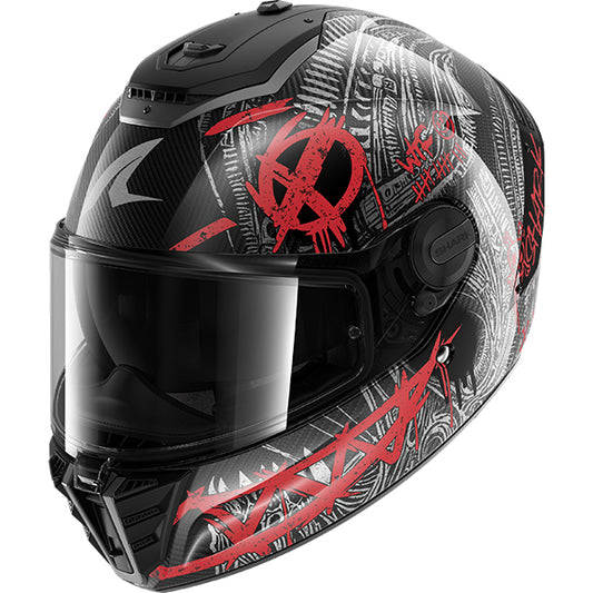Shark Spartan RS Carbon Shiever Helmet MAT DAR - Carbon / Anthracite / Red
