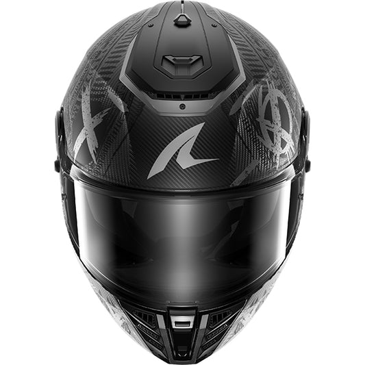 Shark Spartan RS Carbon Shiever Helmet MAT DAS - Carbon / Anthracite / Silver