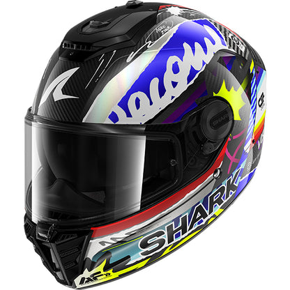 Shark Spartan RS Carbon Streetrush Helmet DBU - Carbon / Blue / Chrome