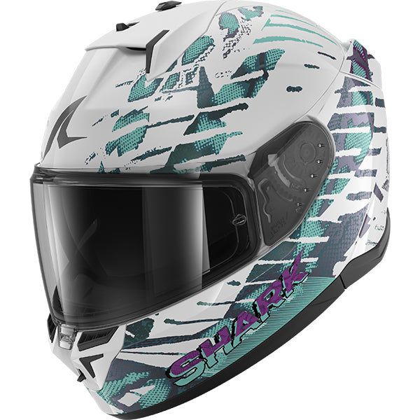 Shark D-Skwal 3 Reptaia Helmet WXW - White / Green
