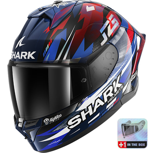 Shark Skwal Cup Zarco GP France Helmet BUR - Blue / Chrome / Red