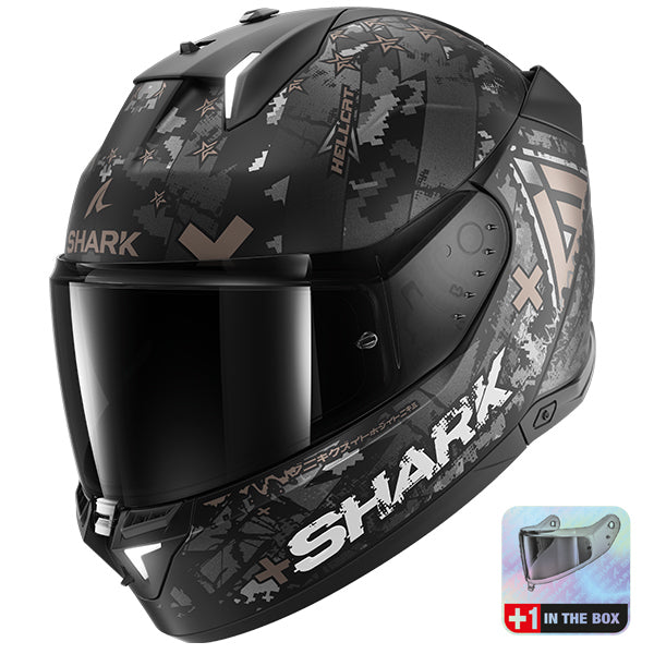 Shark Skwal I3 Hellcat Helmet MAT KUA - Matt Black / Chrome / Anthracite