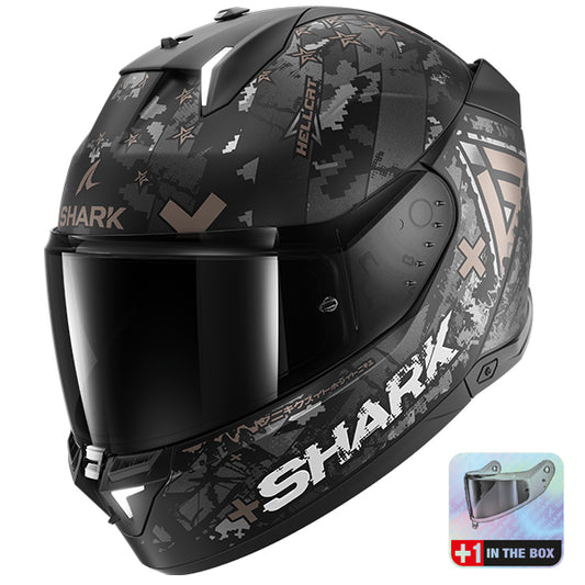 Shark Skwal I3 Hellcat Helmet MAT KUA - Matt Black / Chrome / Anthracite
