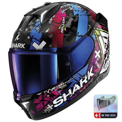 Shark Skwal I3 Hellcat Helmet KUB - Black / Chrome / Blue