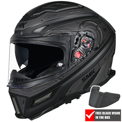 SMK Agnar Cyborg Helmet MA266 - Matt Black / Grey