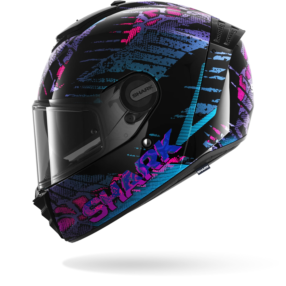 Shark Spartan RS Reptaia Helmet KBX - Black / Blue / Glitter