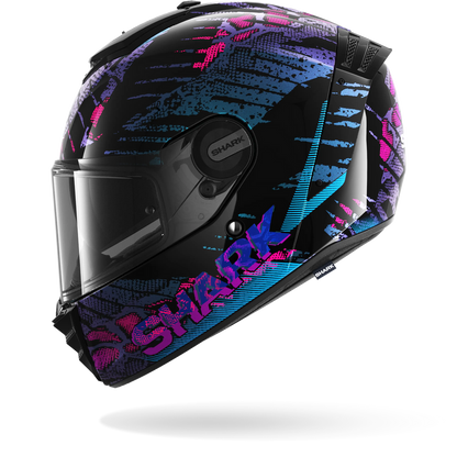 Shark Spartan RS Reptaia Helmet KBX - Black / Blue / Glitter