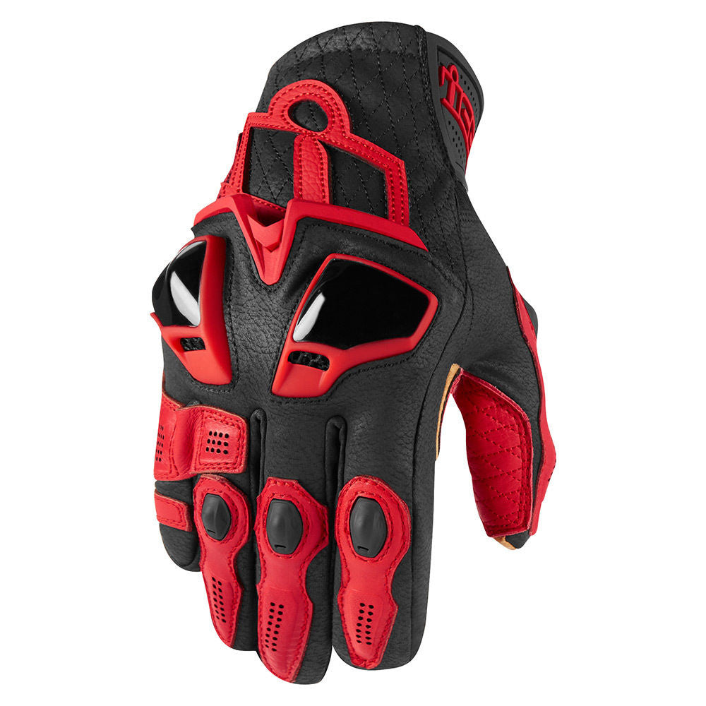 Icon Hypersport Short Gloves - Red