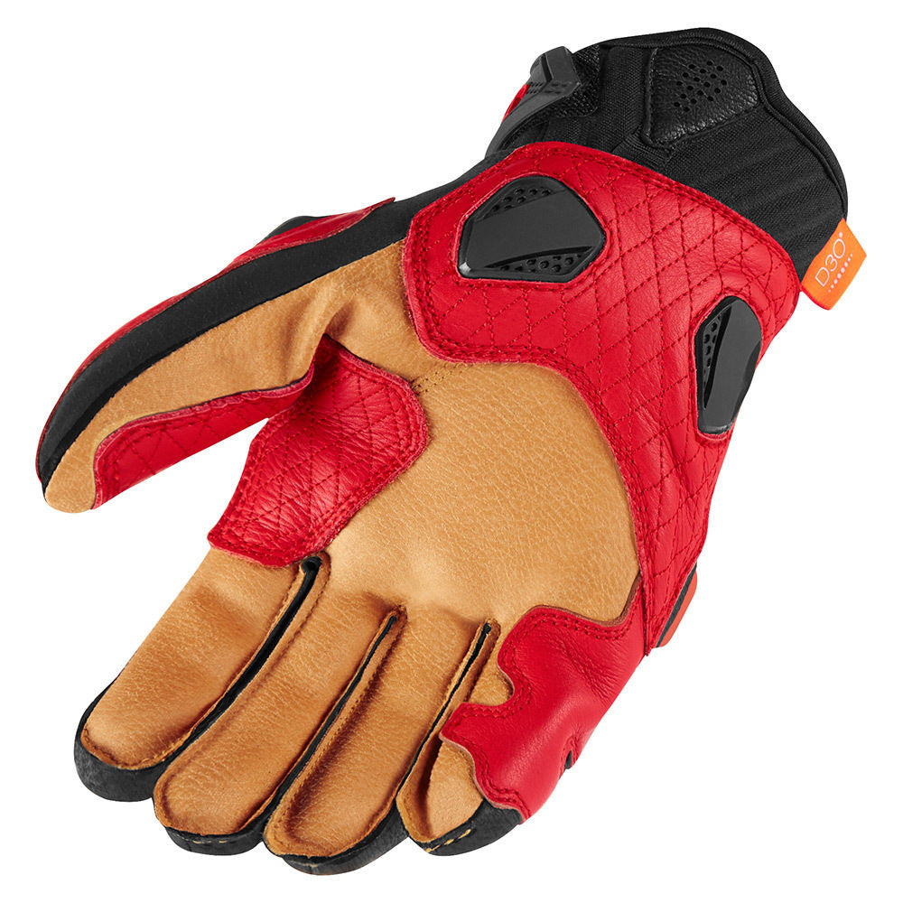 Icon Hypersport Short Gloves - Red